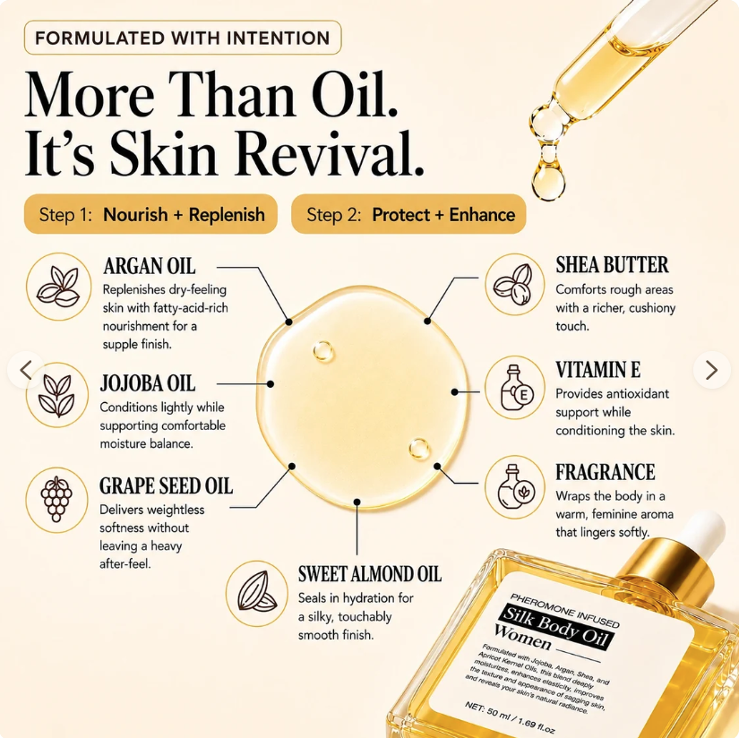 Zarnier Silk Body Oil — formulated with intention, full ingredient breakdown